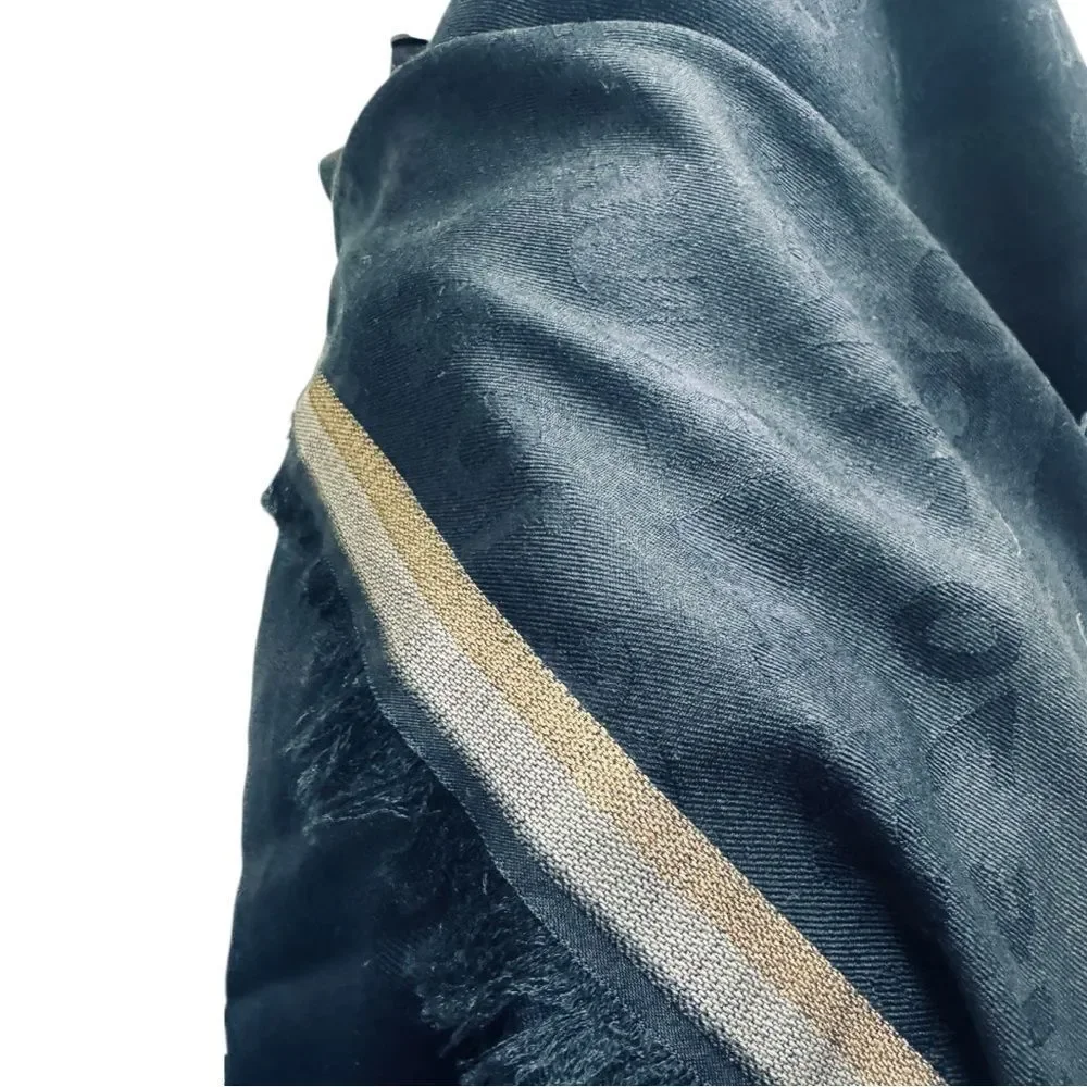 Louis Vuitton Semi Sheer Navy Blue Large Square Shawl Wrap